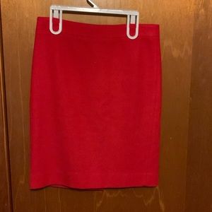Red J. Crew Pencil Skirt